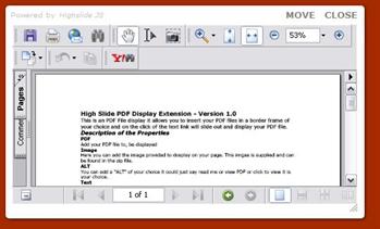 Highslide PDF Display